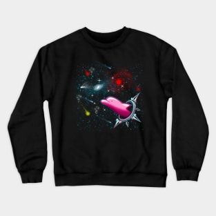 dolphin going to galaxy Crewneck Sweatshirt